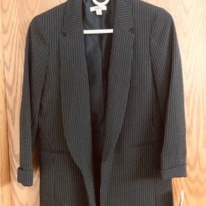 Women’s Jacket Size XXS black gray white stripe